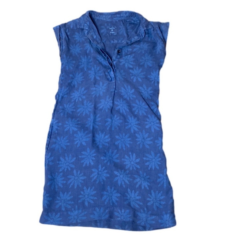 🌷 Terre & Mer 🌷 100% French Linen Vintage Floral Print Dress